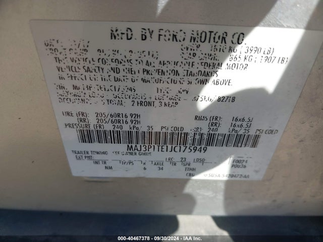 Ford Ecosport Se 2018 MAJ3P1TE1JC175949 Image 9