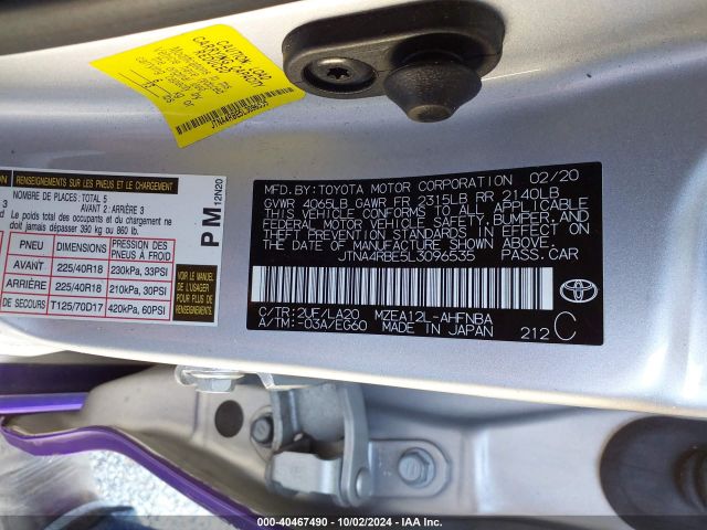 JTNA4RBE5L3096535 Toyota Corolla Xse