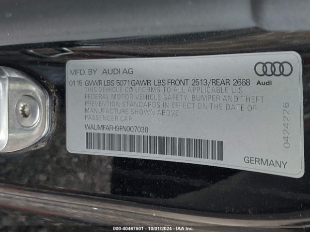 WAUMFAFH9FN007038 Audi A5 2.0t Premium