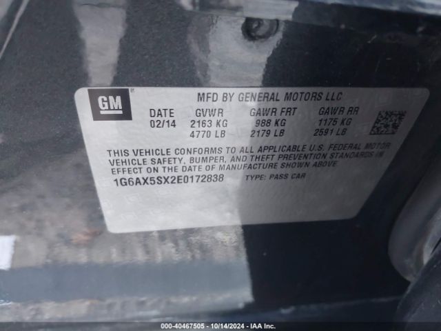1G6AX5SX2E0172838 Cadillac CTS LUXURY