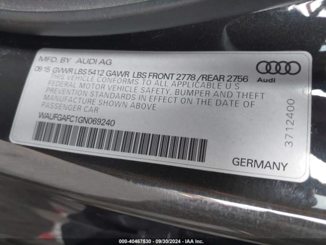 WAUFGAFC1GN069240 Audi A6 3.0t Premium Plus
