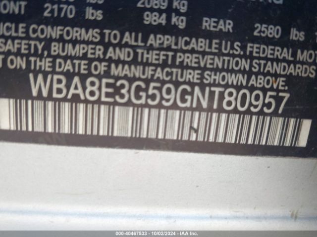 WBA8E3G59GNT80957 BMW 328i Xdrive