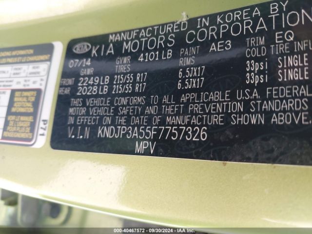 KNDJP3A55F7757326 KIA SOUL +