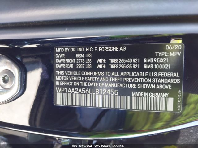 WP1AA2A56LLB12455 Porsche Macan