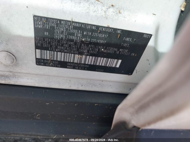 4T3LWRFV3MU038486 Toyota Rav4 Hybrid Le