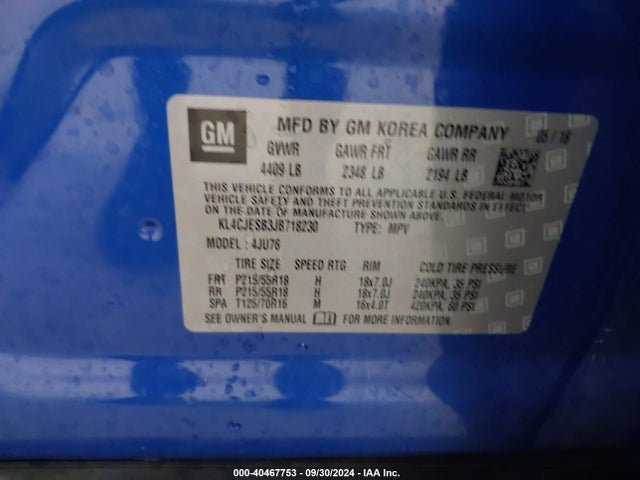 KL4CJESB3JB718230 Buick Encore Preferred
