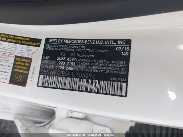 55SWF4JB5GU105692 Mercedes-Benz C 300 Luxury/sport