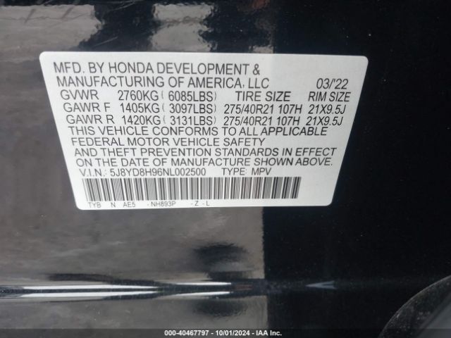 2022 ACURA MDX 5j8yd8h96nl002500 Photo 8