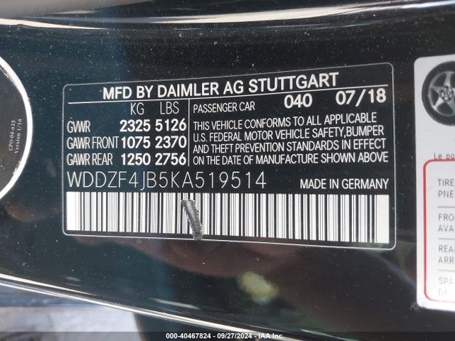 Mercedes-Benz E 300 2019 WDDZF4JB5KA519514 Image 9