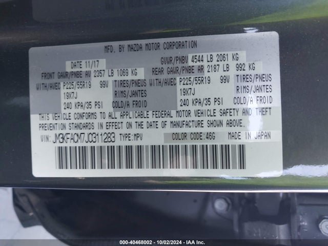 Mazda Cx-5 Touring 2018 JM3KFACM7J0311283 Image 9