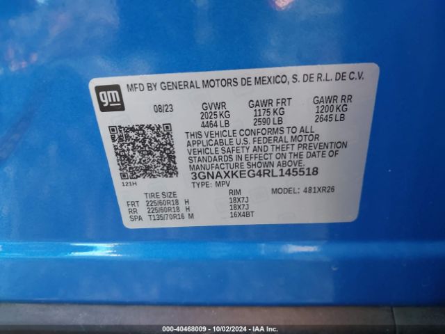 2024 CHEVROLET EQUINOX 3GNAXKEG4RL145518 Photo 8