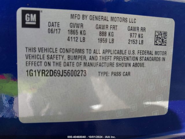 1G1YR2D69J5600273 Chevrolet Corvette Z06
