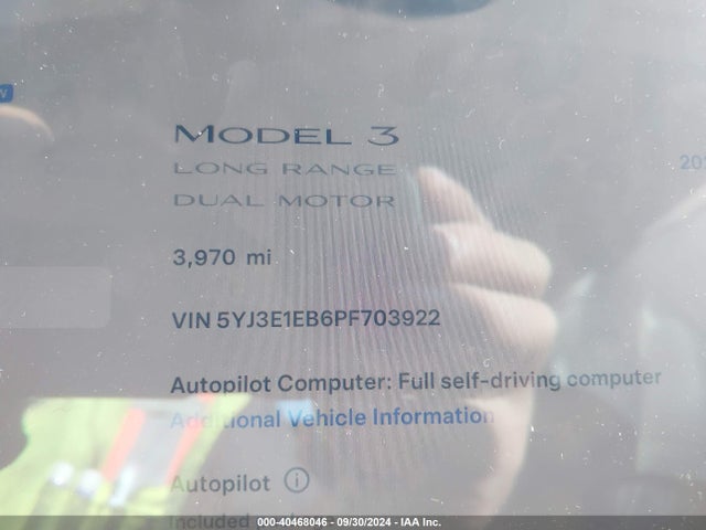 2023 TESLA MODEL 3 5YJ3E1EB6PF703922 Photo 6