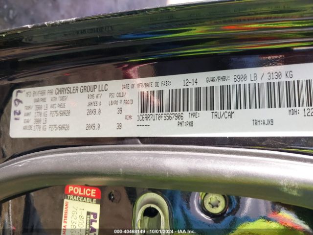 1C6RR7UT0FS567906 RAM 1500 Sport
