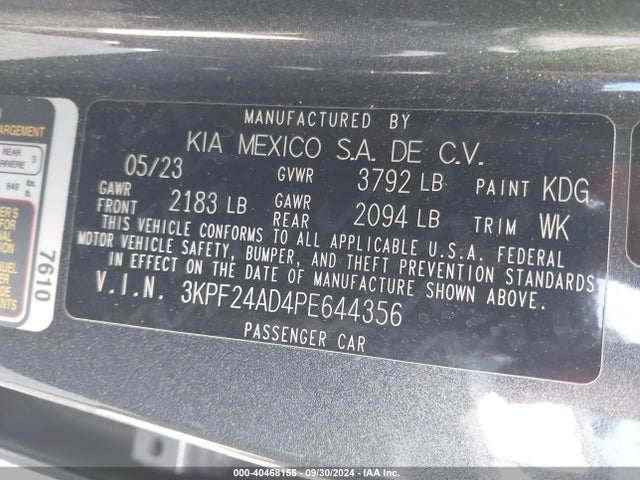 KIA Forte Lxs 2023 3KPF24AD4PE644356 Image 9