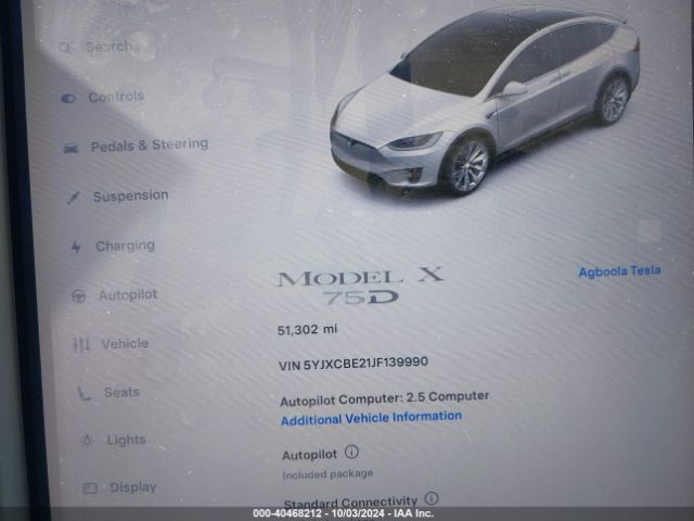 5YJXCBE21JF139990 Tesla Model X 100d/75d/p100d