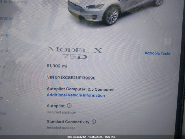 5YJXCBE21JF139990 Tesla Model X 100d/75d/p100d