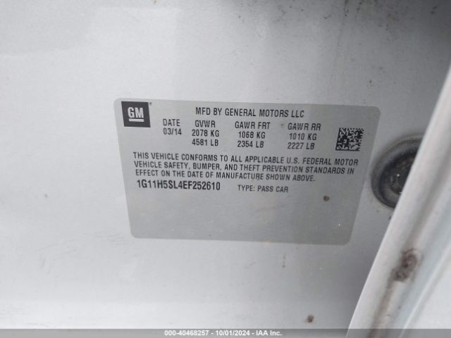 1G11H5SL4EF252610 Chevrolet Malibu 1lz