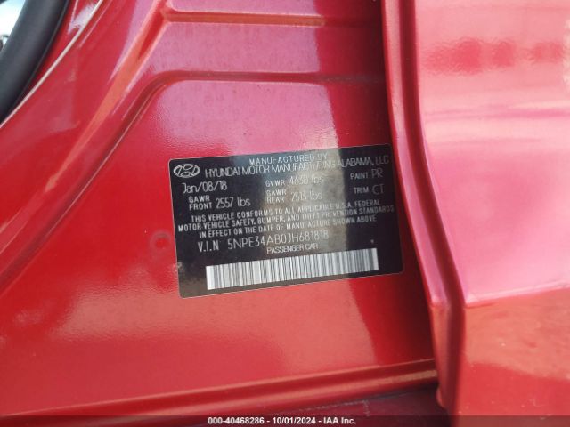 5NPE34AB0JH681818 Hyundai Sonata Sport 2.0t