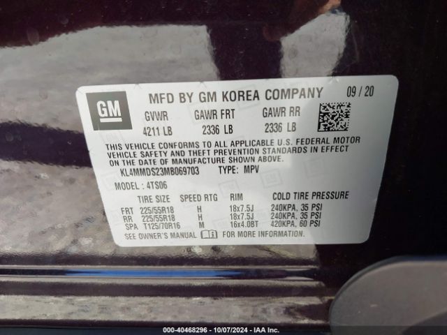 KL4MMDS23MB069703 Buick Encore Gx Fwd Select