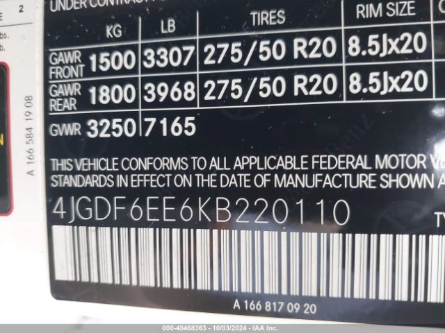 4JGDF6EE6KB220110 Mercedes-Benz Gls 450 4matic