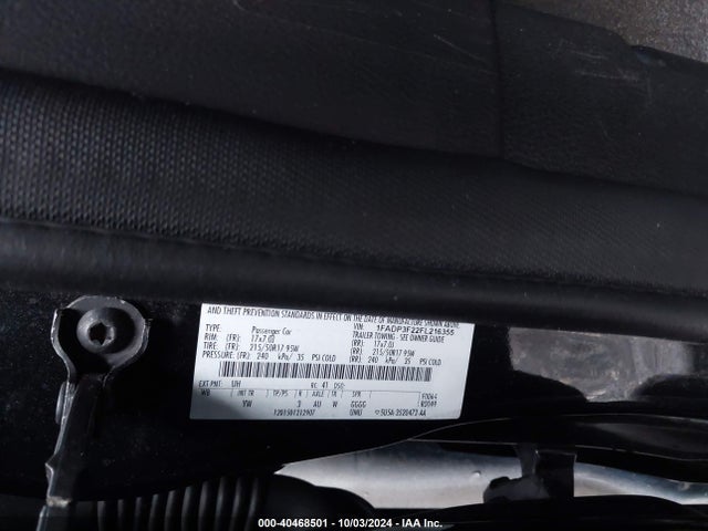 Ford FOCUS SE 2015 1FADP3F22FL216355 Image 9