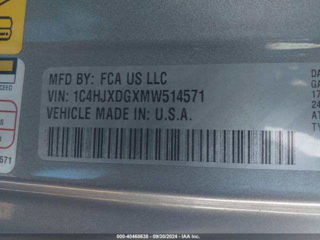 1C4HJXDGXMW514571 Jeep Wrangler Unlimited Sport S 4x4
