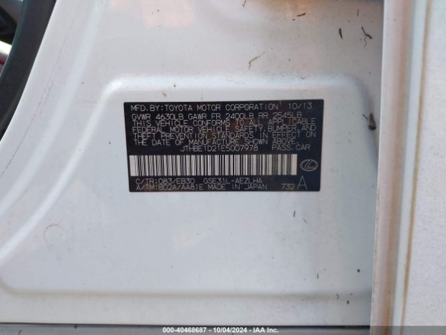 JTHBE1D21E5007978 Lexus IS 350