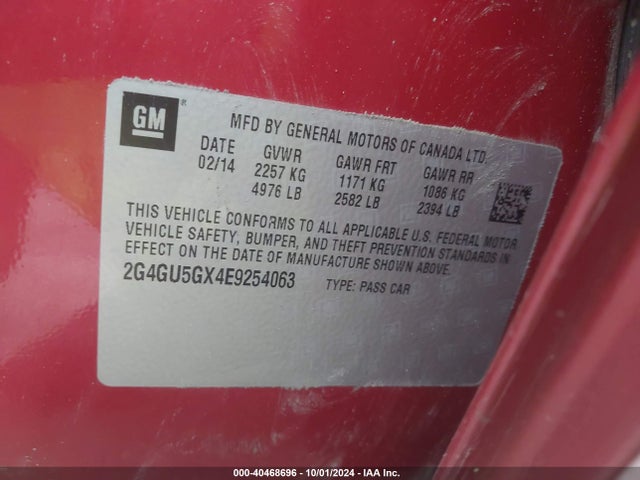 2G4GU5GX4E9254063 Buick REGAL GS