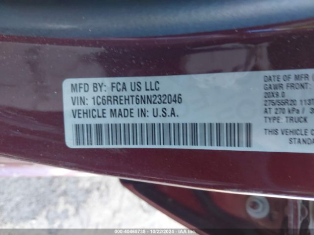 1C6RREHT6NN232046 RAM 1500 Limited  4x2 5'7 Box