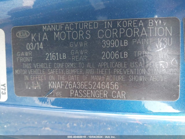 KIA Forte Koup Sx 2014 KNAFZ6A36E5246456 Image 9