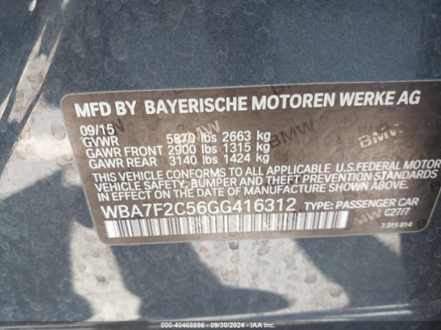 WBA7F2C56GG416312 BMW 750i Xdrive