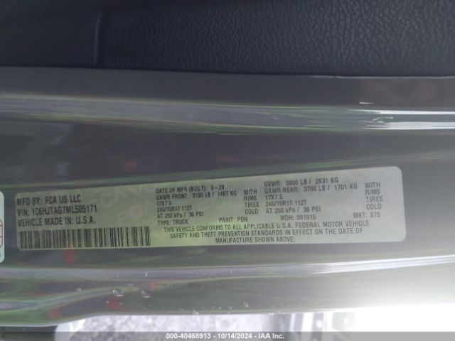 1C6HJTAG7ML505171 Jeep Gladiator Sport S 4x4