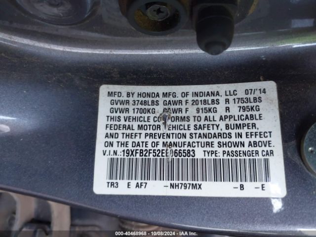 19XFB2F52EE066583 Honda Civic Lx