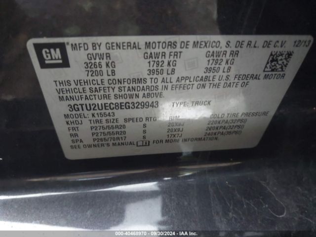 3GTU2UEC8EG329943 GMC Sierra 1500 Sle