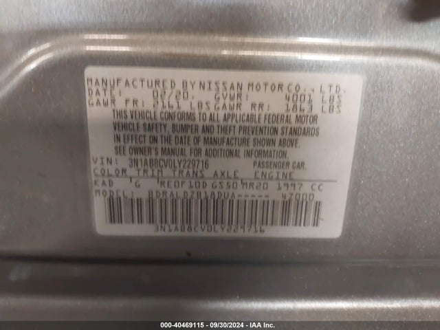 Nissan Sentra Sv Xtronic Cvt 2020 3N1AB8CV0LY229716 Image 9