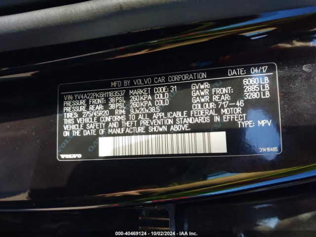 YV4A22PK6H1183537 Volvo Xc90 T6 Momentum