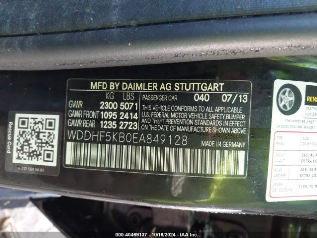 WDDHF5KB0EA849128 Mercedes-Benz E 350
