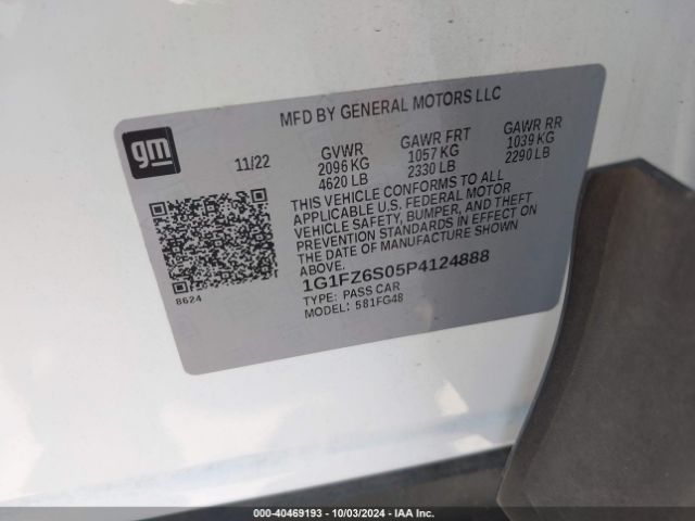 1G1FZ6S05P4124888 Chevrolet Bolt Euv Fwd Premier