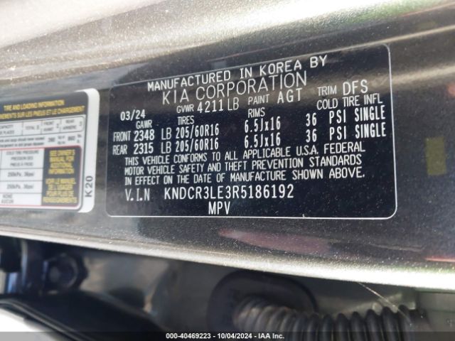 KNDCR3LE3R5186192 KIA NIRO EX