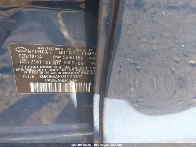 Hyundai ELANTRA SE 2014 KMHDH4AEXEU133307 Image 9