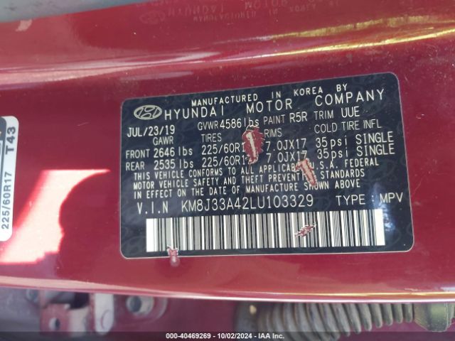 KM8J33A42LU103329 Hyundai Tucson Value