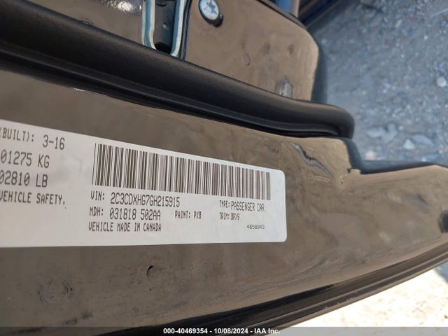 Dodge Charger Sxt 2016 2C3CDXHG7GH215915 Image 9