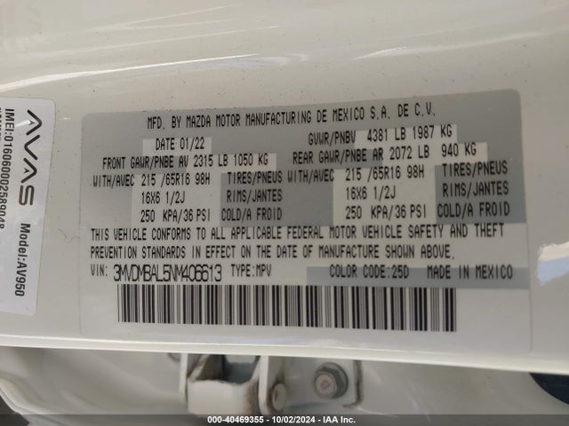 3MVDMBAL5NM406613 Mazda Cx-30 2.5 S