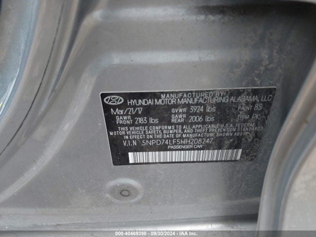 Hyundai ELANTRA SE 2017 5NPD74LF5HH208247 Image 9