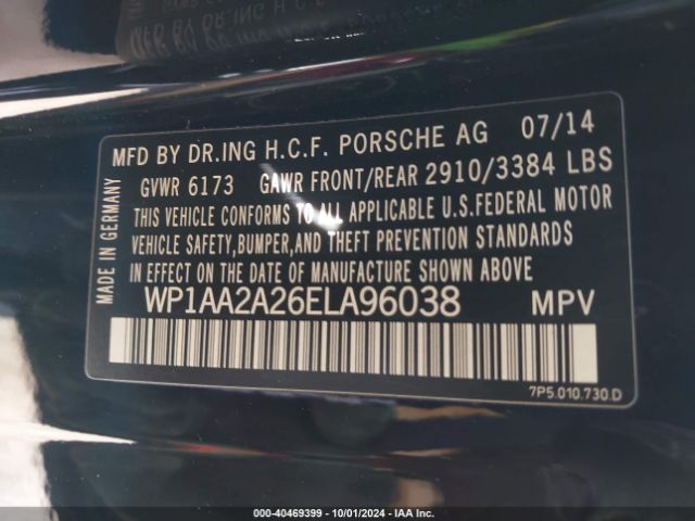 WP1AA2A26ELA96038 Porsche Cayenne Platinum Edition