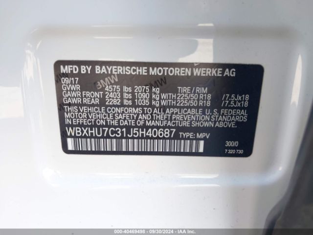 WBXHU7C31J5H40687 BMW X1 Sdrive28i