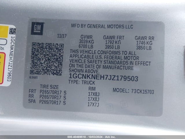 Chevrolet Silverado 1500 Wt 2018 1GCNKNEH7JZ179503 Image 9