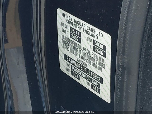 2011 JAGUAR XF SAJWA0FB0BLS19852 Photo 8