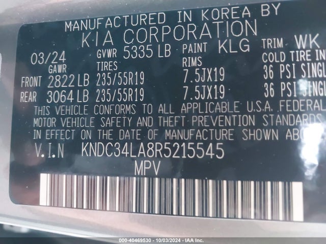 KIA Ev6 Wind 2024 KNDC34LA8R5215545 Image 9